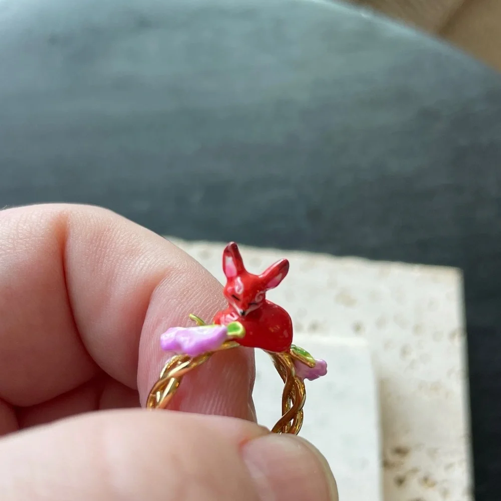 Les NEREIDES Red and Purple Fox 🦊 Ring